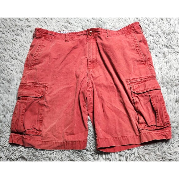 Tommy Hilfiger Cargo Shorts Mens Size 40 Red Preppy Chino Inseam Casual‎ Adult - Picture 1 of 8